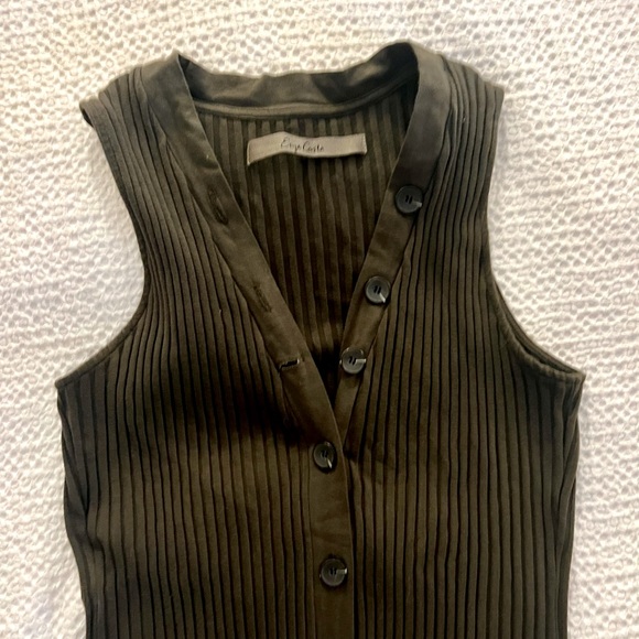 Enza Costa GREEN ribbed midi dress - Picture 3 of 5